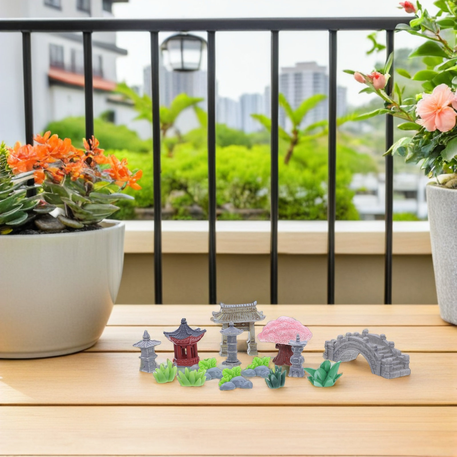 Bonsai Garden For Desk - 1Set Hars Miniatuur Landschapsdecoratie Realistische Stenen